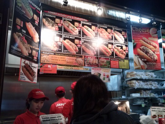 JAPADOG has a huge selection of hotdogs with a Japanese twist, though they can be a little pricey. Photo: Matthew O'Mara