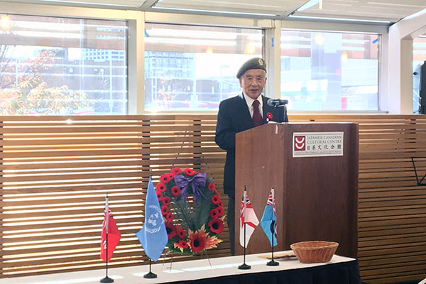 Frank Moritsugu speaks at the Veterans' Luncheon on Nov. 9, 2016. Photo credit: Kelly Fleck